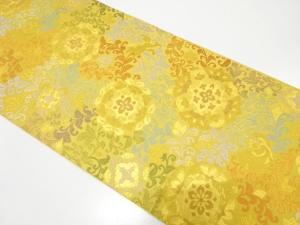 華紋に鳳凰・獅子模様織り出し　袋帯
